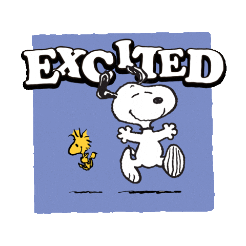 snoopy being excited